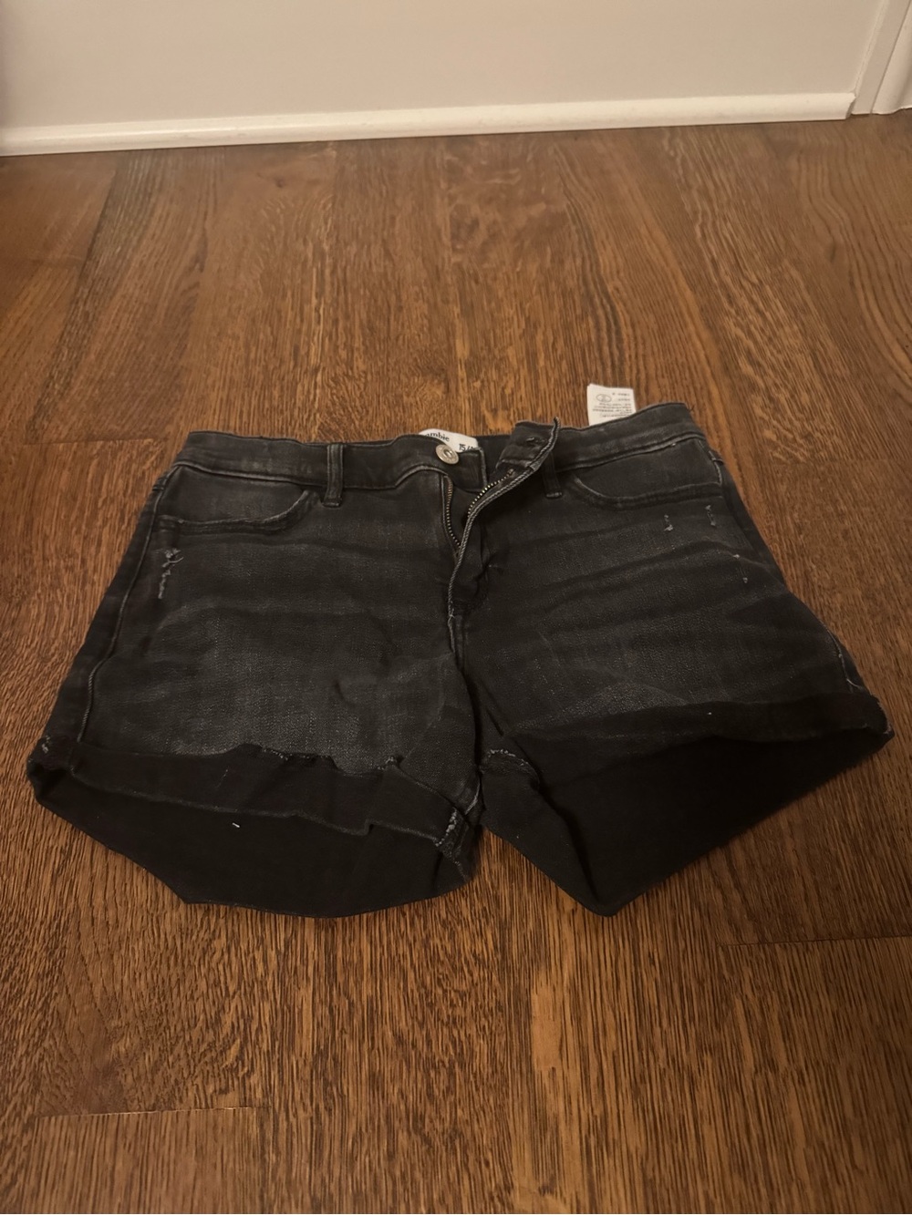 abercrombie kids Black Denim Jean Shorts